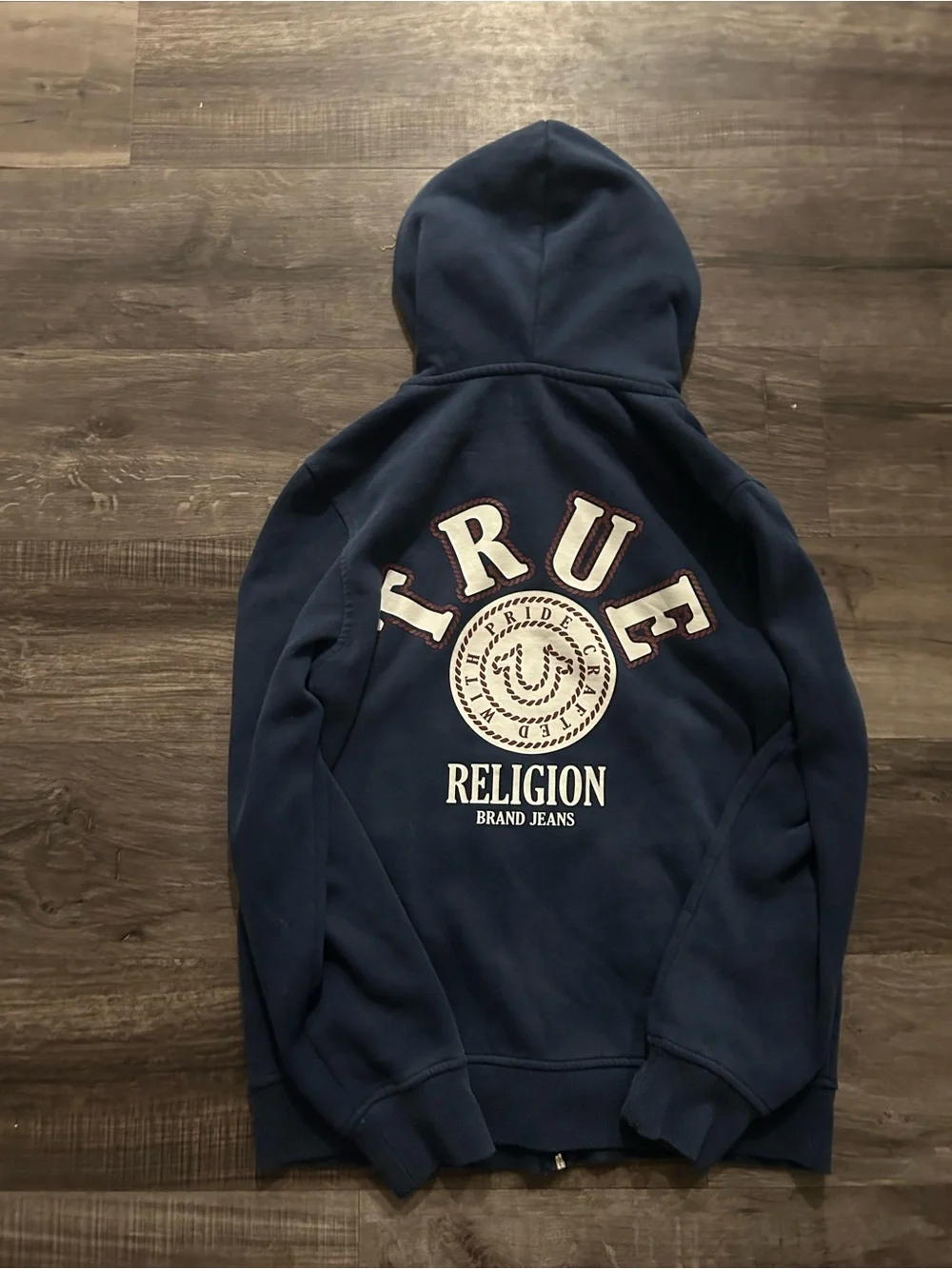 True Religion Navy Fleece-Lined Zip Hoodie